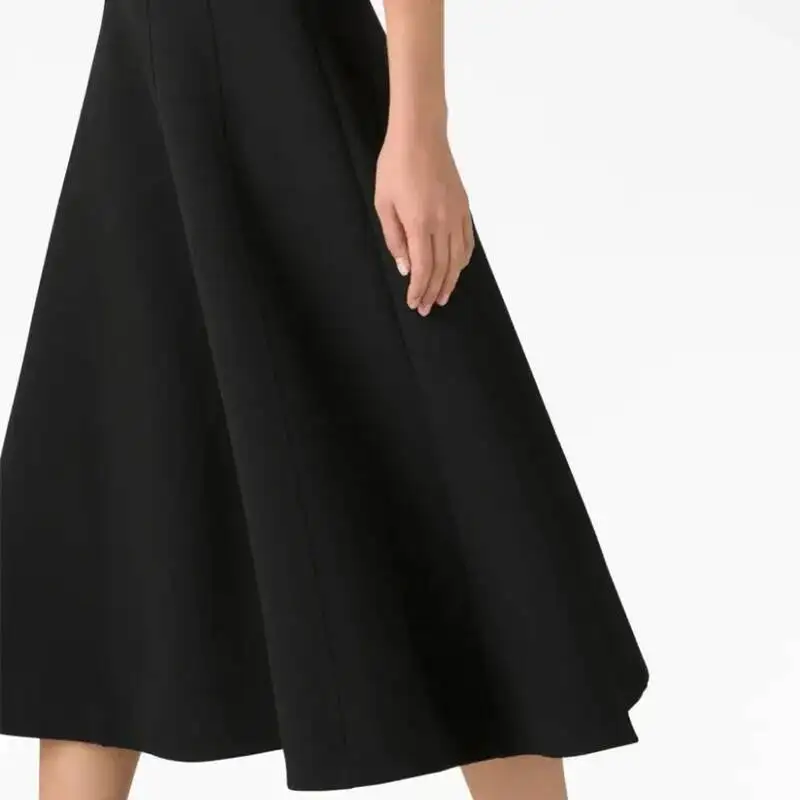 Vestido acampanado de manga corta con cuello redondo para mujer, liso, OL, moda, nuevo, 2023, 32009