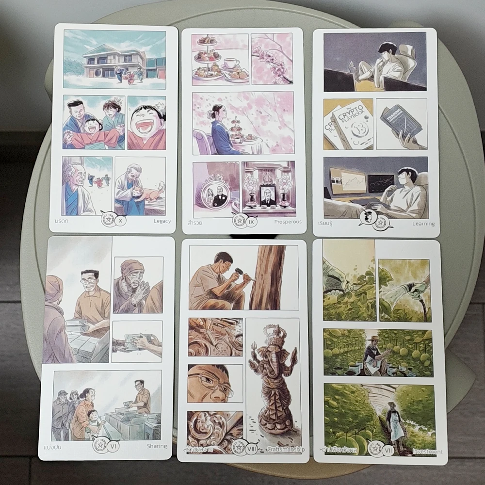 Manga Tarot in Rigid Box 90 Pcs Cards (78 Pcs Tarot Cards + 12 Oracle Cards) Printed on 350GSM Double-embossed Cardstock -12*7cm