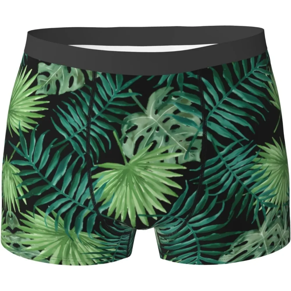 

Transparent Palm Leaf Pattern Men's Underwear – Tag-Free Boxer Briefs, Total Support Pouch Boxer Brief And Men's Leggings
