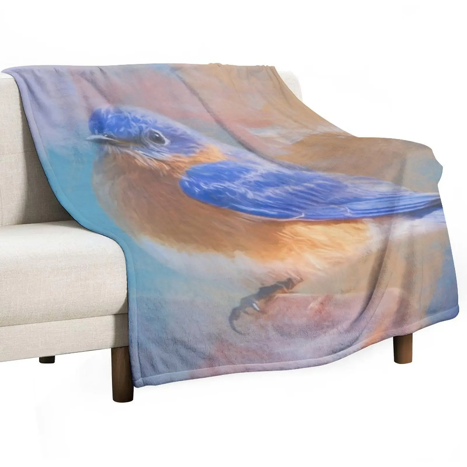 Eastern Bluebird Throw Blanket Retros Soft Big Loose Baby Blankets