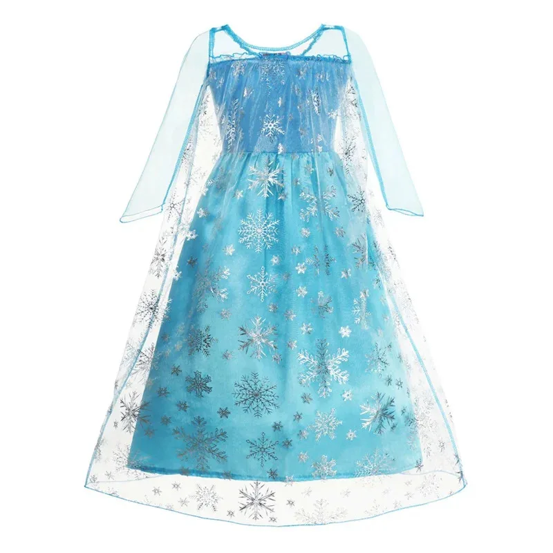 aa Bear House 002 Girls Elsa Princess Dresses Carnival Party Gown Cloak Children Birthday Cosplay Costume Frozen Dress KWAT99★★
