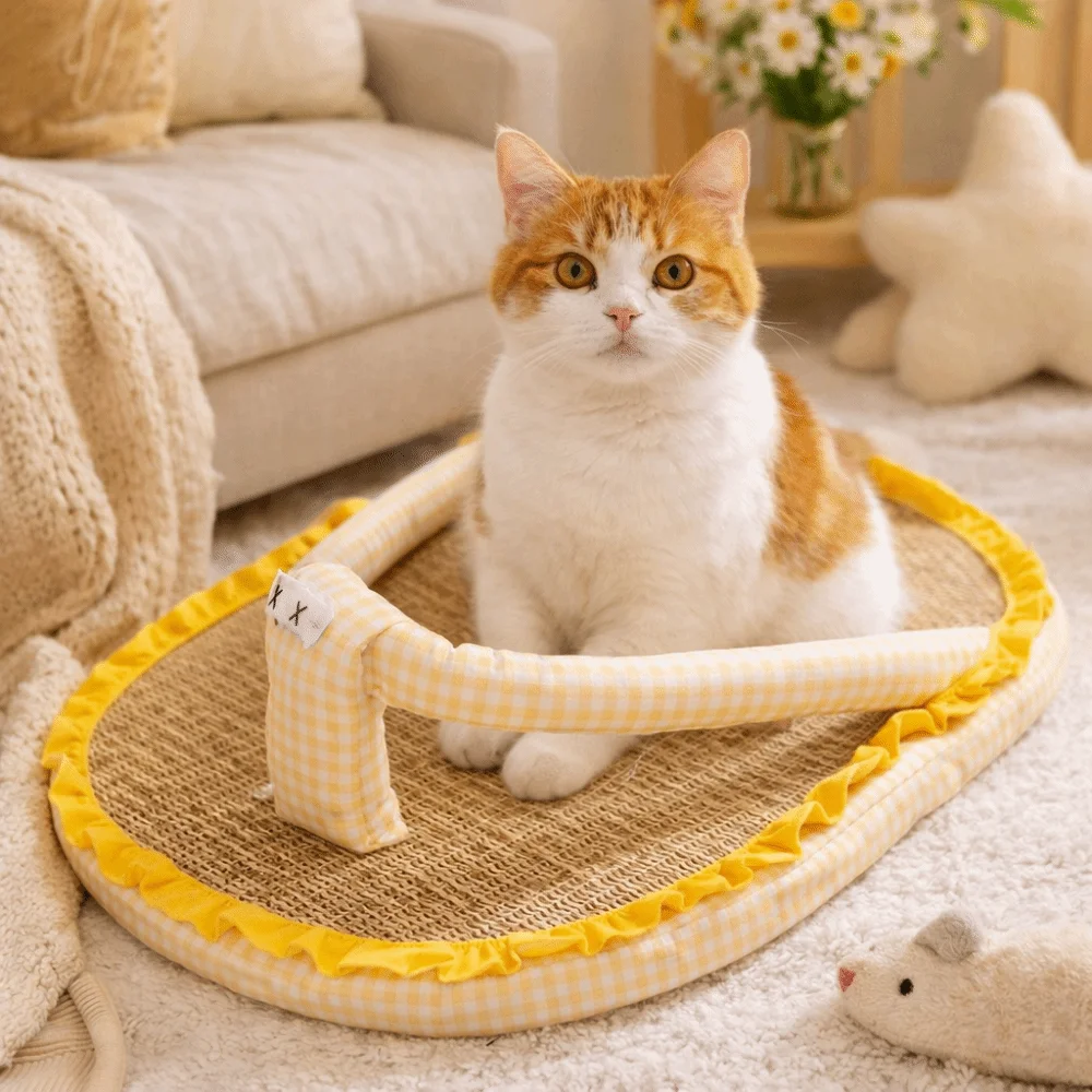 

Охлаждающий коврик для кошек в форме мультяшной тапочки, дышащая износостойкая охлаждающая лежанка для животных, нескользящая съемная кровать-лежанка для собак