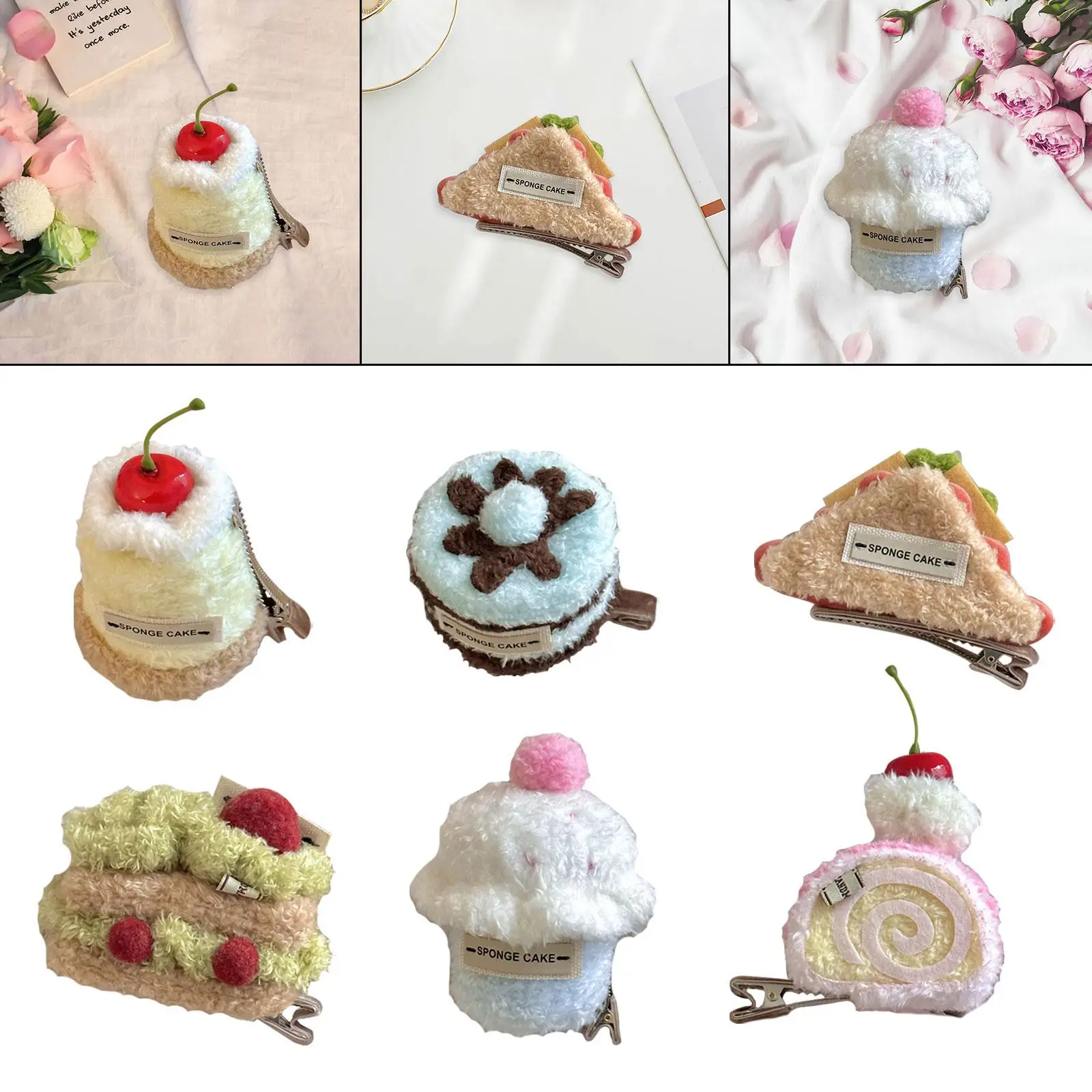 

Cute Hair Clip Cake Shape Hair Decoration Hair Barrettes for Women Girls