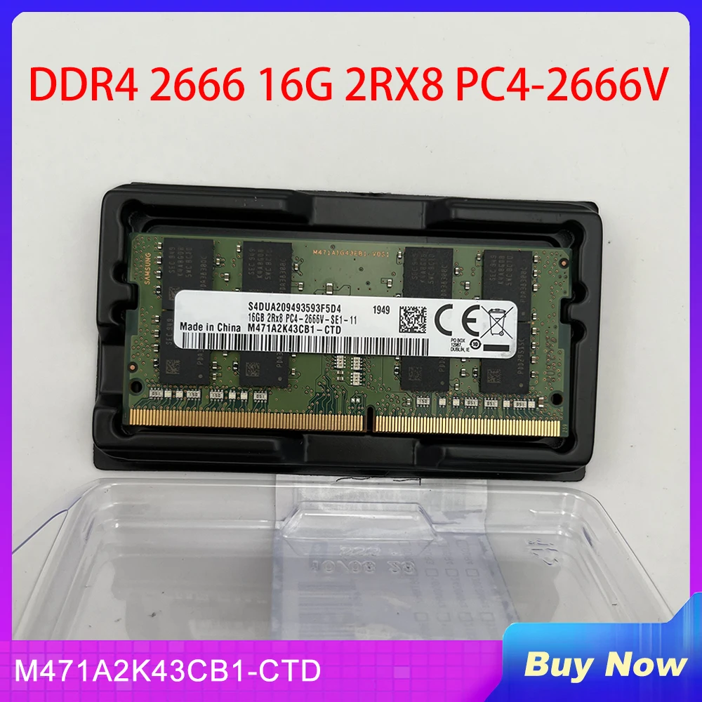 

1Pcs Notebook Memory For Samsung DDR4 2666 16G 2RX8 PC4-2666V 16GB M471A2K43CB1-CTD