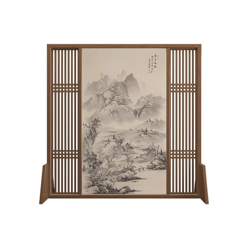 

Screen partition Chinese style living room office hotel restaurant solid wood zen hollow entrance entrance landscape screen