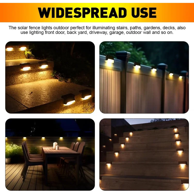 LightsOutdoors 16PiecesSolarLampForGardenDecoration WarmWhiteStairLight Waterproof