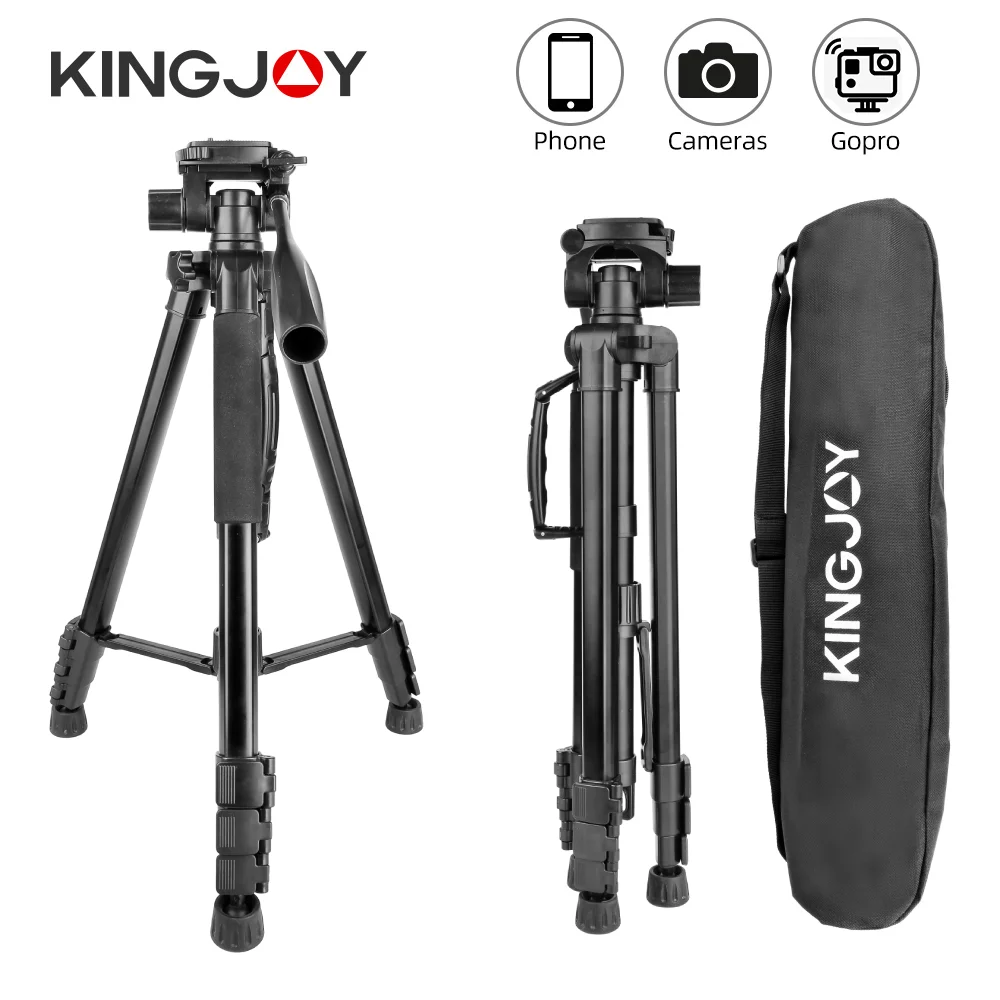 

KINGJOY 178cm Professional Tripod for Camera Portable Aluminum Mobile Phone Tripe Stand Photography Holder For Video Record DSLR