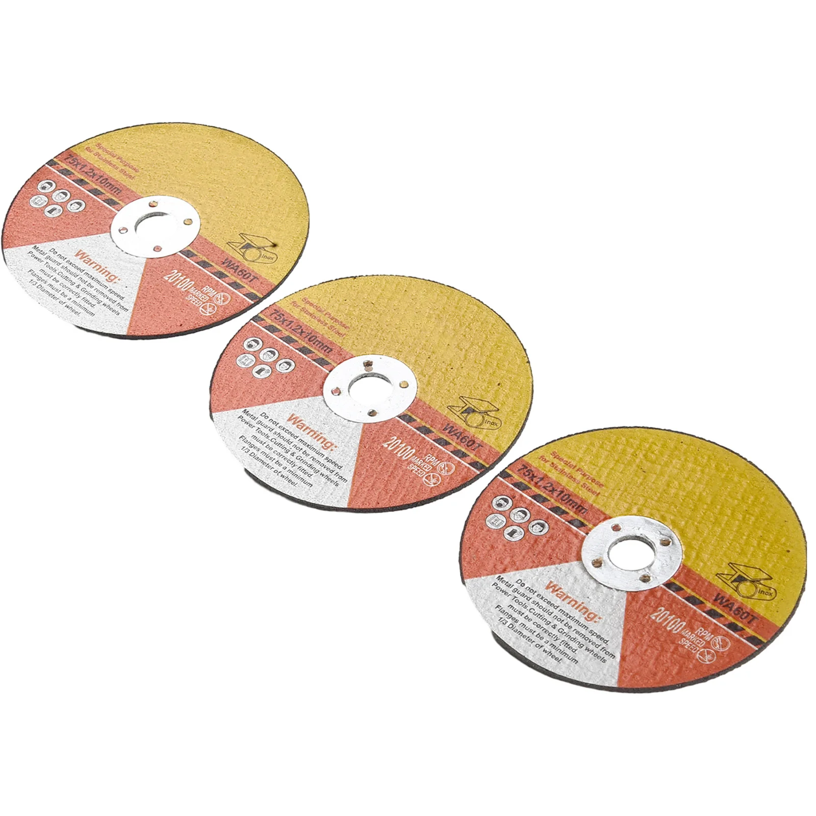 Cakram gergaji Resin bundar 75mm, piringan pemotong roda gerinda untuk Gerinda sudut baja tahan karat 3 buah