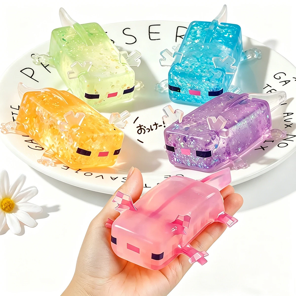 1/4/10 Stück Axolotl Quetschfiguren Partygeschenk 3D Stressabbau Emotionen langsam entlasten Entspannung für Kinder Geburtstagsparty-Gastgeschenke Babyparty – Detail 1