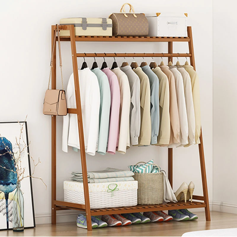 

Wooden Clothes Drying Rack Stand Shoe Modern Clothes Organizer Hanger Floor Entryway Hall Perchero Pared Hotel Accessories