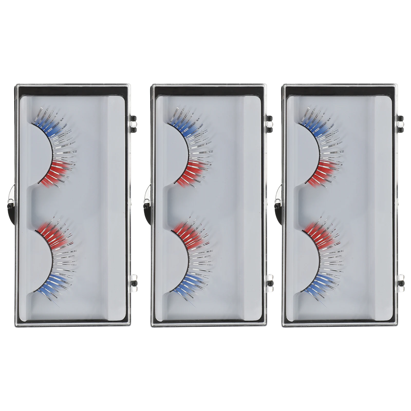 

Fake Eyelashes 3 Pairs Colored Clusters Curly Bats Halloween Decoration Eyelash Extensions Safe Fiber Material Easy Wear Remove