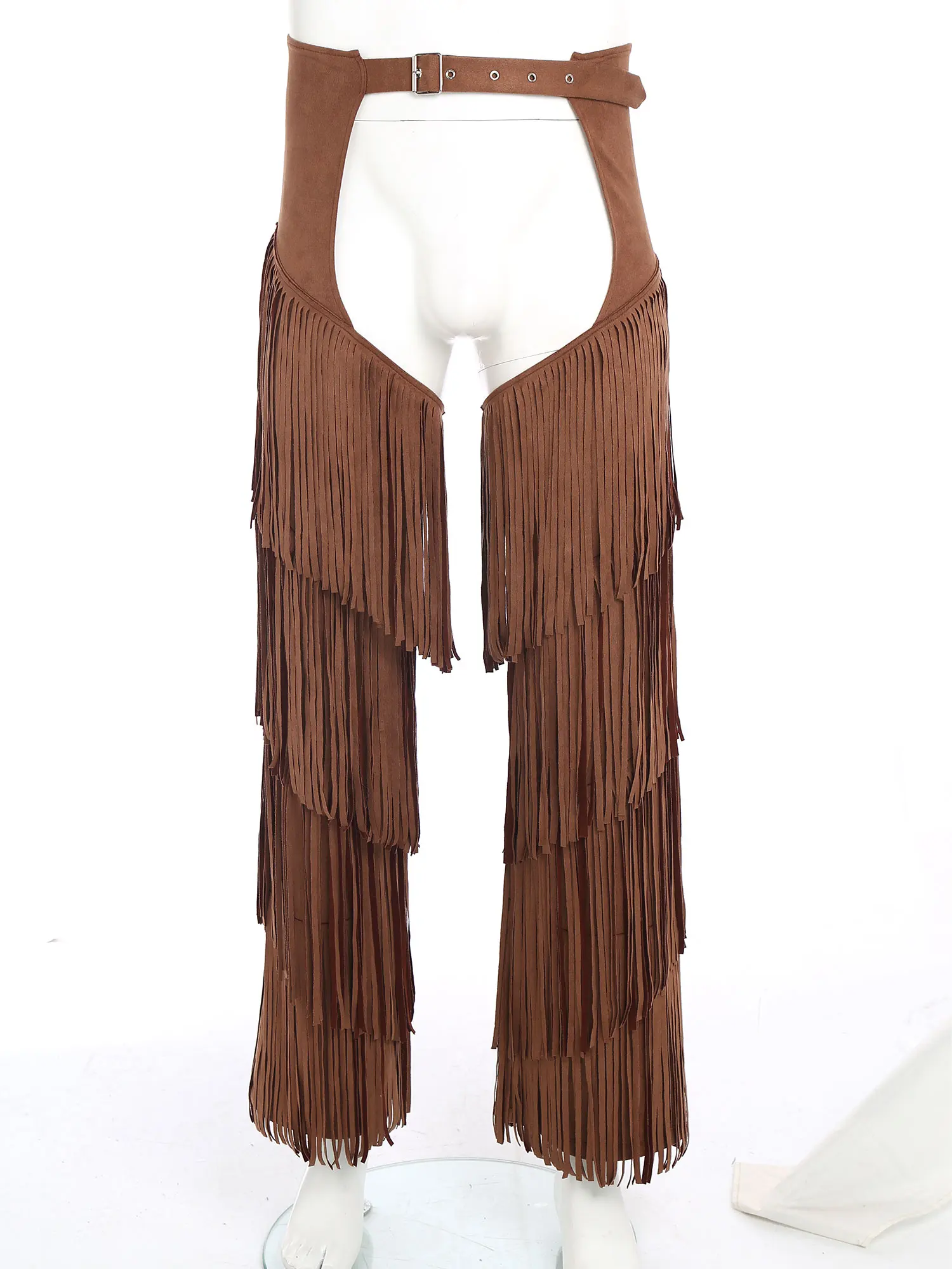 

Men's Vintage Stylish Hippie Cowboy Chaps Pant Stylish Crotchless Motorcycle Gothic Punk Pants for Carnivals Holidays Bottoms