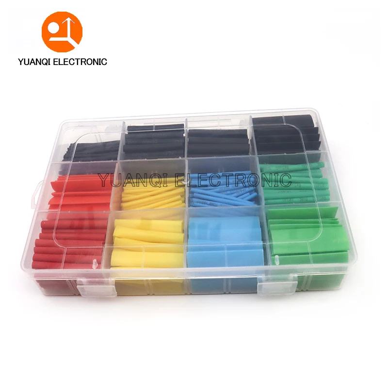 

530pcs/580pcs/750pcs Polyolefin Shrinking Assorted Heat Shrink Tube Wire Cable Waterproof Insulated Sleeving Tubing Set 2:1 box