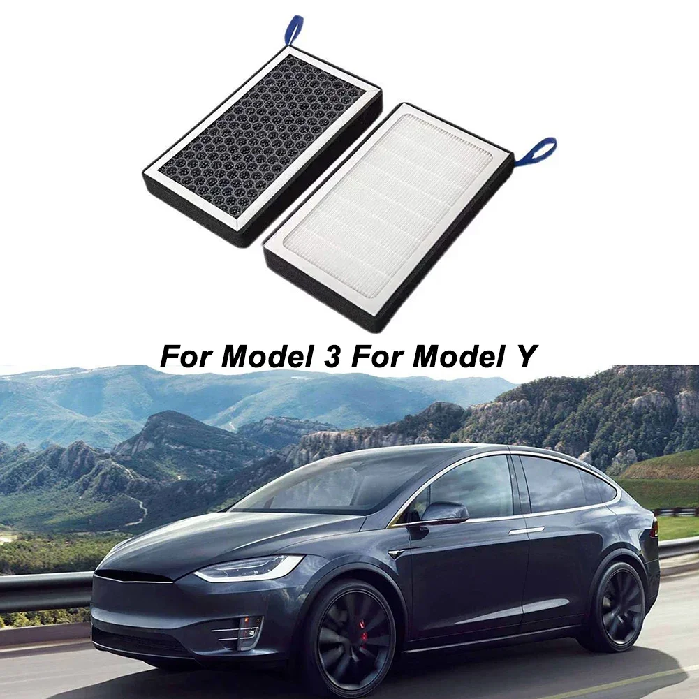 

For Tesla For Model Y AC Filter Activated Carbon Filter Car Maintenance 9.61*5.67*1.18 Inches Anti-corrosion Material