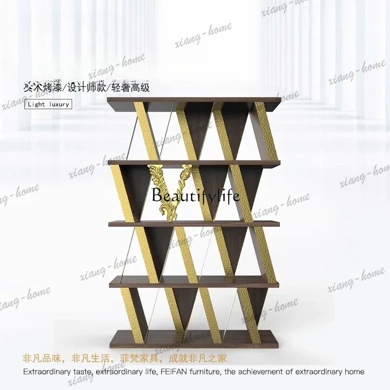 LD Light luxury creative bookshelf Italian designer storage villa luxury multi-storey high-end storage display shelf