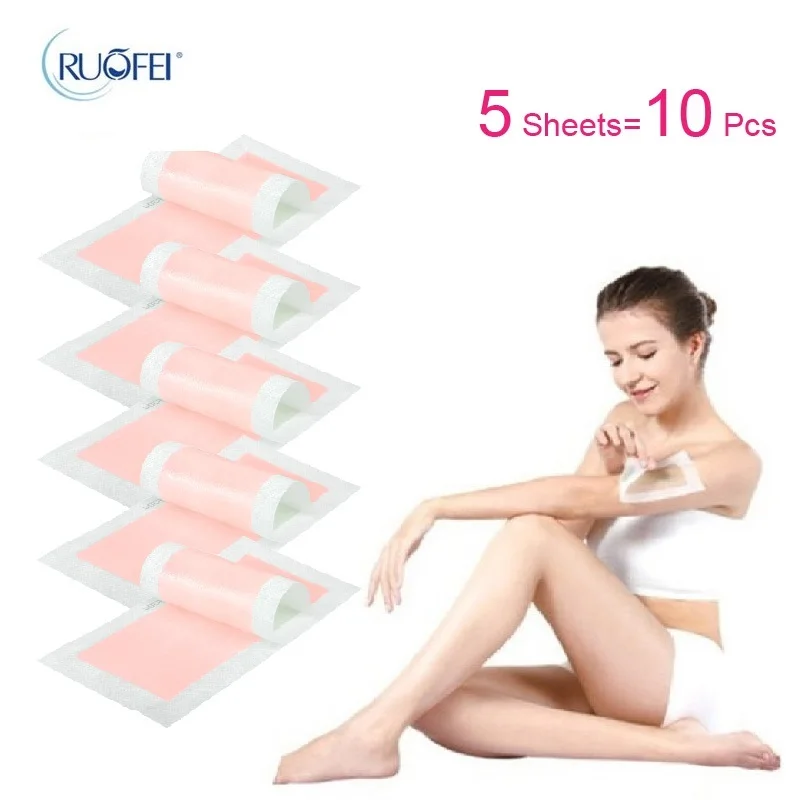 10pcs/lot Removal Wax Strip Paper Depilatory Nonwoven Epilator Pad Patch Waxing For Face / Legs / Bikini
