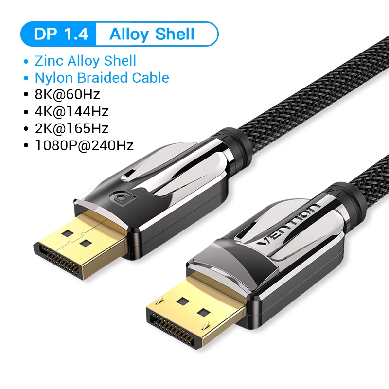 Ventie DisplayPort 1.4 Kabel 8K 60Hz 4K HDR 165Hz Display Port Audiokabel voor Video PC Laptop TV Display Port 1.4 DP Kabel 1.2