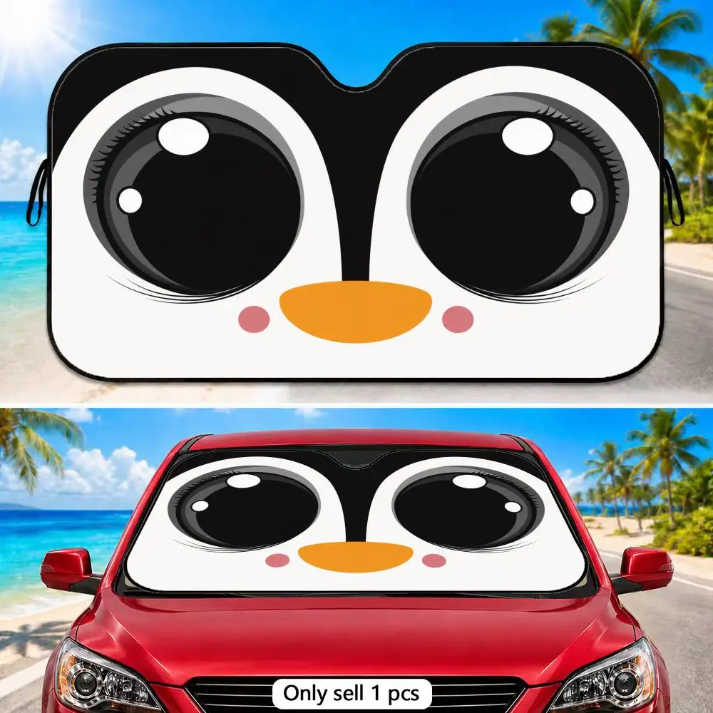 

Cute Animals Eye Sun Visor Reusable Foldable Aluminum Foil Sunshade UV Heat Insulation Cover for Car Front Windshield