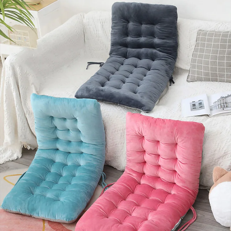 Crystal Velvet Soft Seat Cushion Home Decorative Leisure Chair Mat Solid Color Integrated Cushion Removable Washable Cushion