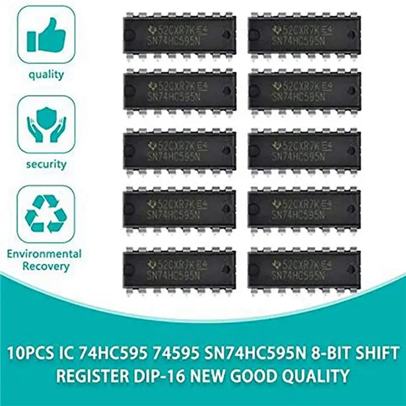 30PCS IC 74HC595 74HC595N SN74HC595N DIP-16 Logic-Shift Register-Y41A