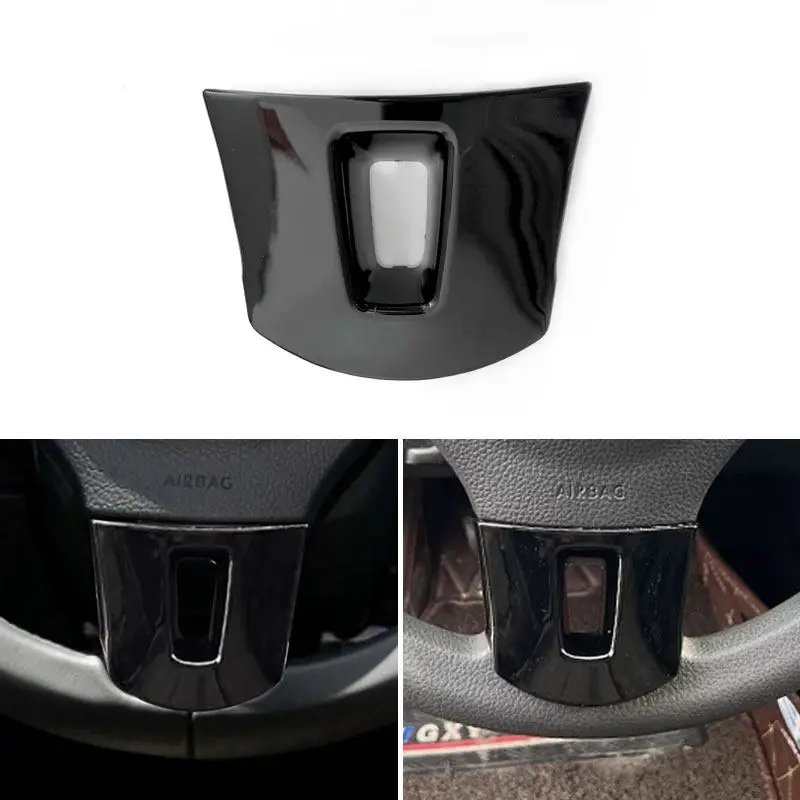 For VW Golf 6 Mk6 Passat B7 CC EOS Tiguan Jetta Touran Sharan Caddy Car Interior Steering Wheel Panel Cover Trim Bright Black