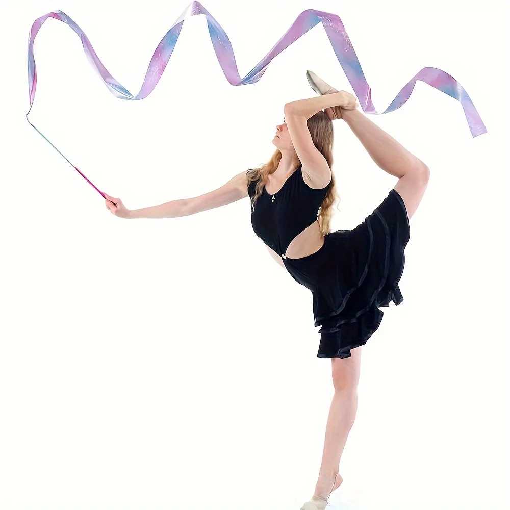2er-Pack Gymnastikbänder, Tanzbänder, Kinder-Seidenschals, Tanzbänder, handgehaltene Luftschlangen, Tanz-Requisiten, Gymnastik, Leistung, professionell