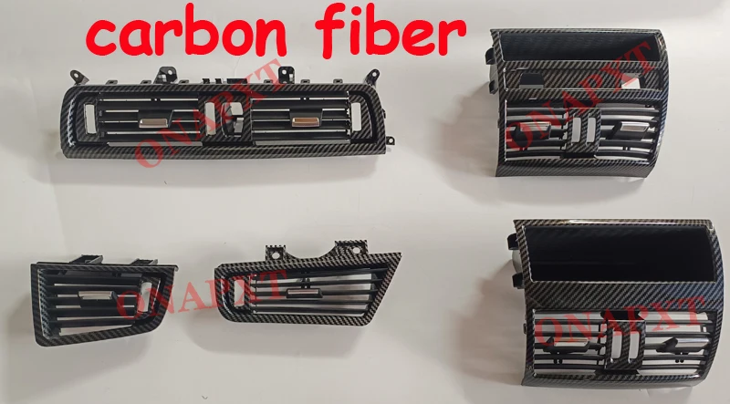 LHD Carbon fiber Piano Black Central Left For BMW 5 Series F10 F11 F18 No Chrome Air Conditioning Grille AC Vent Outlet Panel