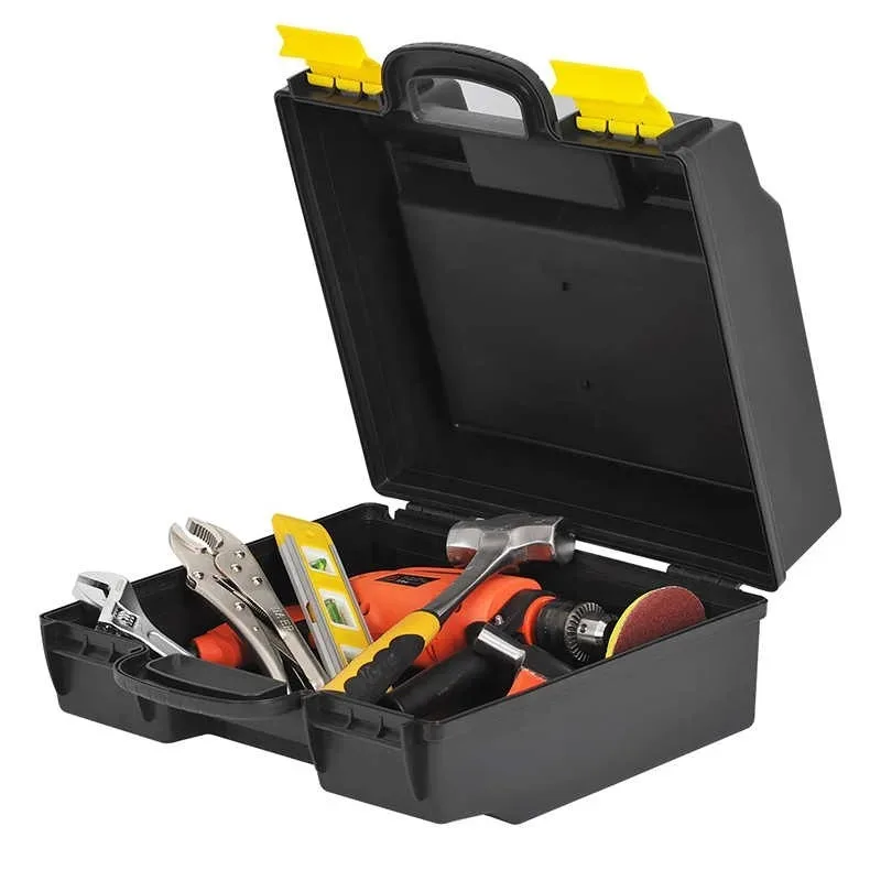 Caixa de ferramentas portátil de compartimento portátil de grande capacidade de dupla camada de plástico de 14/14,5/16,5 polegadas