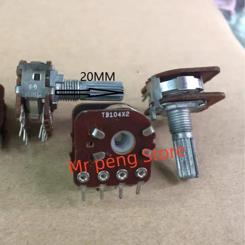 2pcs for ALPHA RK16 Potentiometer B100K with equal sound stepper shaft length package thread 20mm