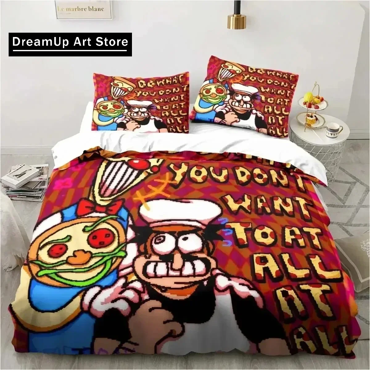 Torre de pizza clássico pixel estilo jogo conjunto cama meninos meninas gêmeo rainha king size capa edredão fronha cama meninos adulto quarto