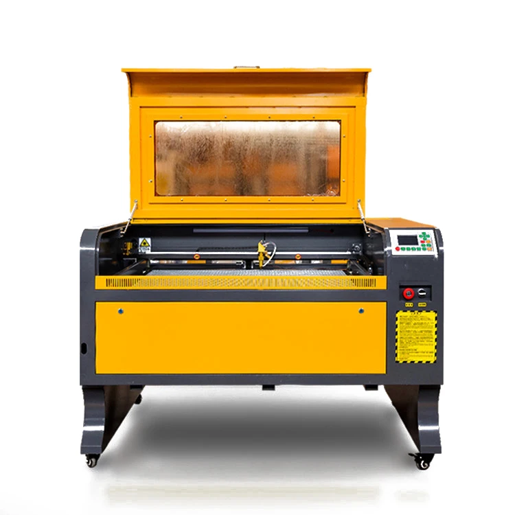 

Желтый станок для лазерной гравировки и резки CO2 для дерева, камня, бумаги, водяного охлаждения с ЧПУ