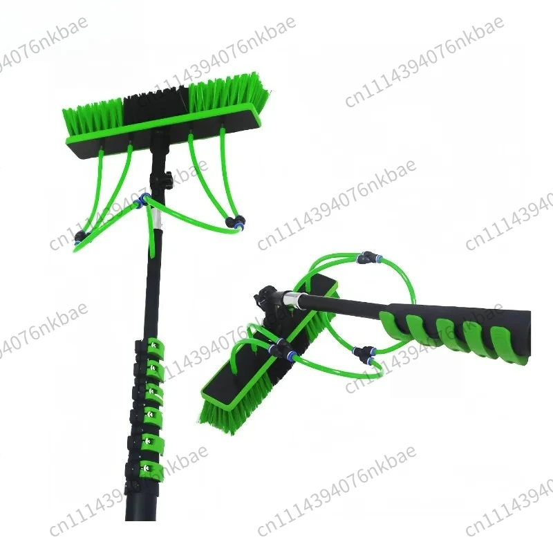 Carbon Fiber Telescopic Solar Cleaning Brush Water Spray PV Panel Cleaner