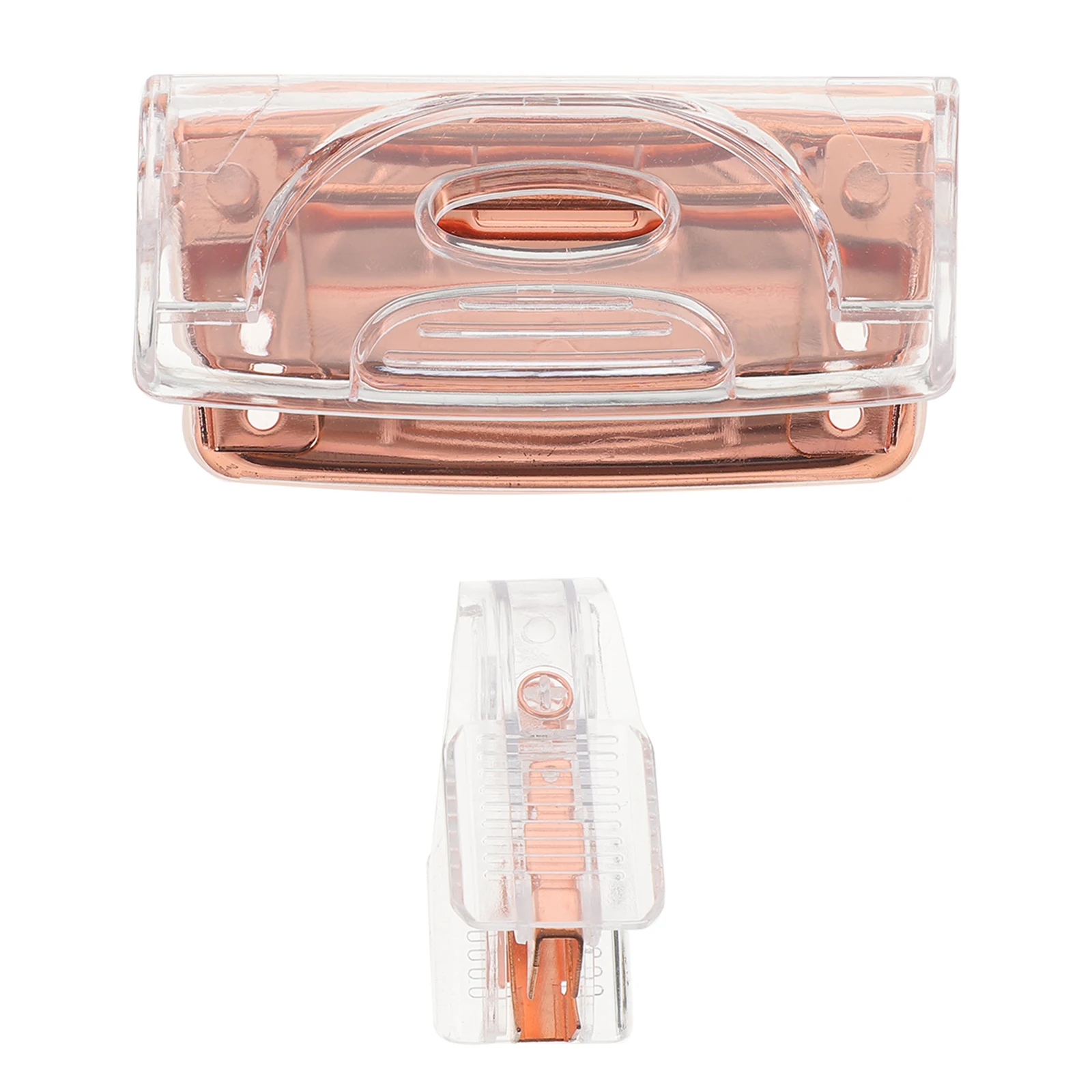 

2PCS Rose Gold Staple Remover Transparent Heavy Duty Hole Punch Office Tool Set 2 Inch Paper Puncher Handheld Stapler Remover