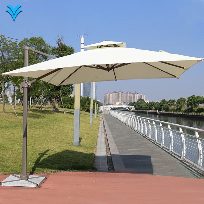 

Juecheng Restaurant Commercial 360 Outdoor Parasol Umbrellas square White Patio Umbrellas for Garden