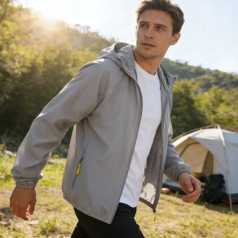 

Lightweight UV Skin Coats Men Outdoor UPF50+ Sunscreen Clothing Summer Men's Skin Jackets Sun Protection Thin Hooded Windbreaker