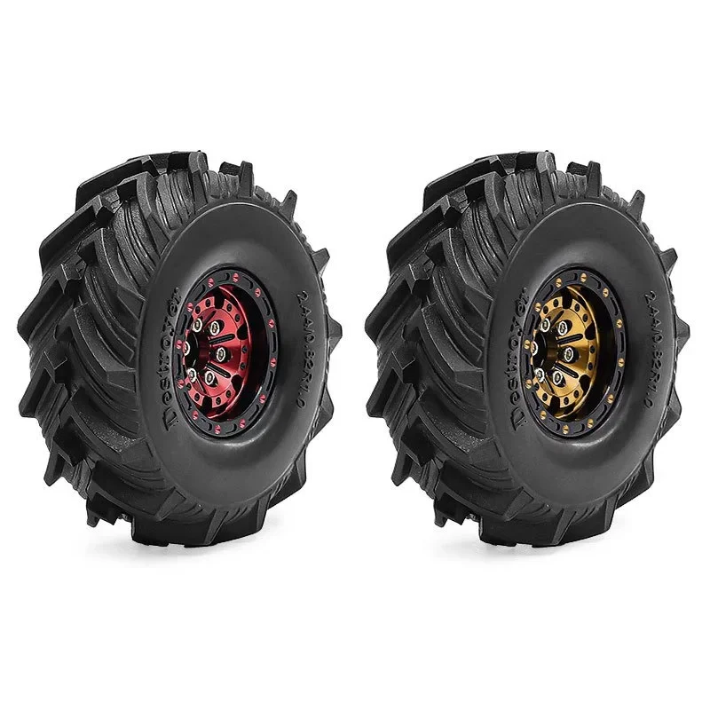 ชุดล้อโลหะแบบ Beadlock ขนาด 62 มม. 1.0 นิ้ว 4 ชิ้น สำหรับรถบังคับวิทยุ 1/18 รุ่น TRX4M SCX24 อะไหล่แต่ง