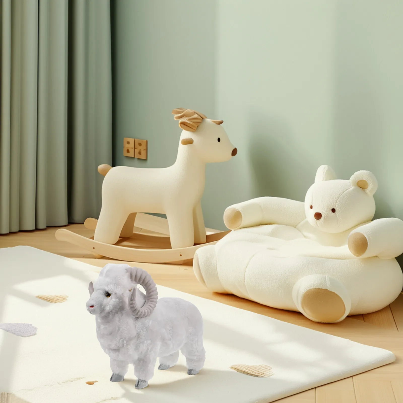 Realistic Sheep Simulation Artificial Lifelike Farm Animal Desktop Ornament Office Garden Decoration Table Centerpiece Sheep - view 6