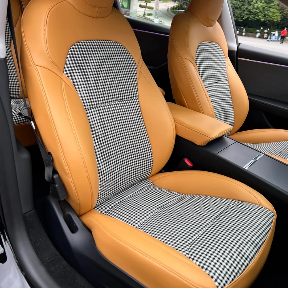1pcs Houndstooth High Quality Cotton Linen Seats Fabric Car Seat Cover Headliner Door Panel Cloth 100CM x150CM