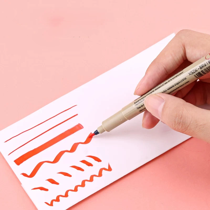 1Pc Sakura Pigma Brush Soft Tip Liner Pen, Color Calligraphy Marker Waterproof for Sketch Shading Large Area Coloring Manga Art