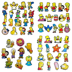 9-100Pcs Hot Toys Disney Simpson Shoe Charm Cartoon Shoes Accessories Decorations PVC Clog Sandal Buckle for Kids Party Gifts