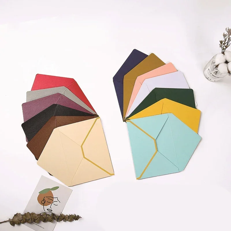 50pcs 18x13cm 봉투 250g 결혼식 초대장에 대 한 두꺼운 황금 가장자리 엽서 봉투 고급 Busines Giftbox 포장