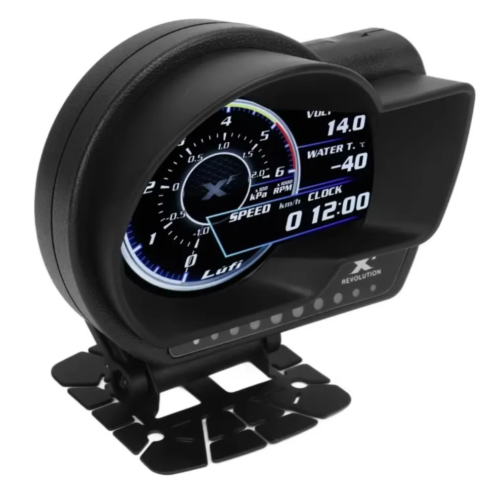 LUFI XF OBD2 Gauge Display English Version Digital Boost Revolution Instrument Car Pressure Afr RPM EXT Oil Meter Alarm Light