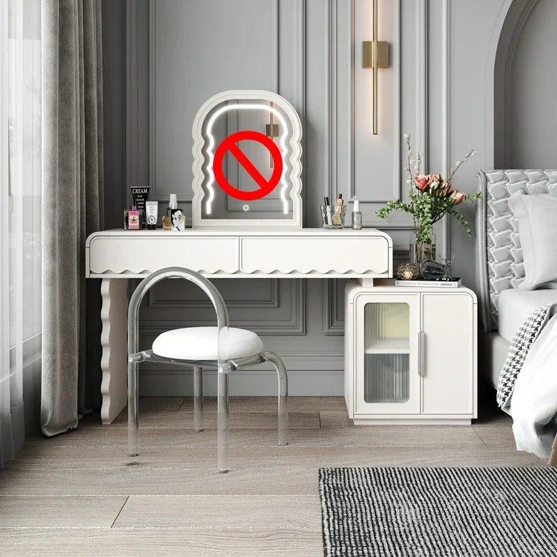 French dresser modern simple solid wood light luxury makeup table integrated