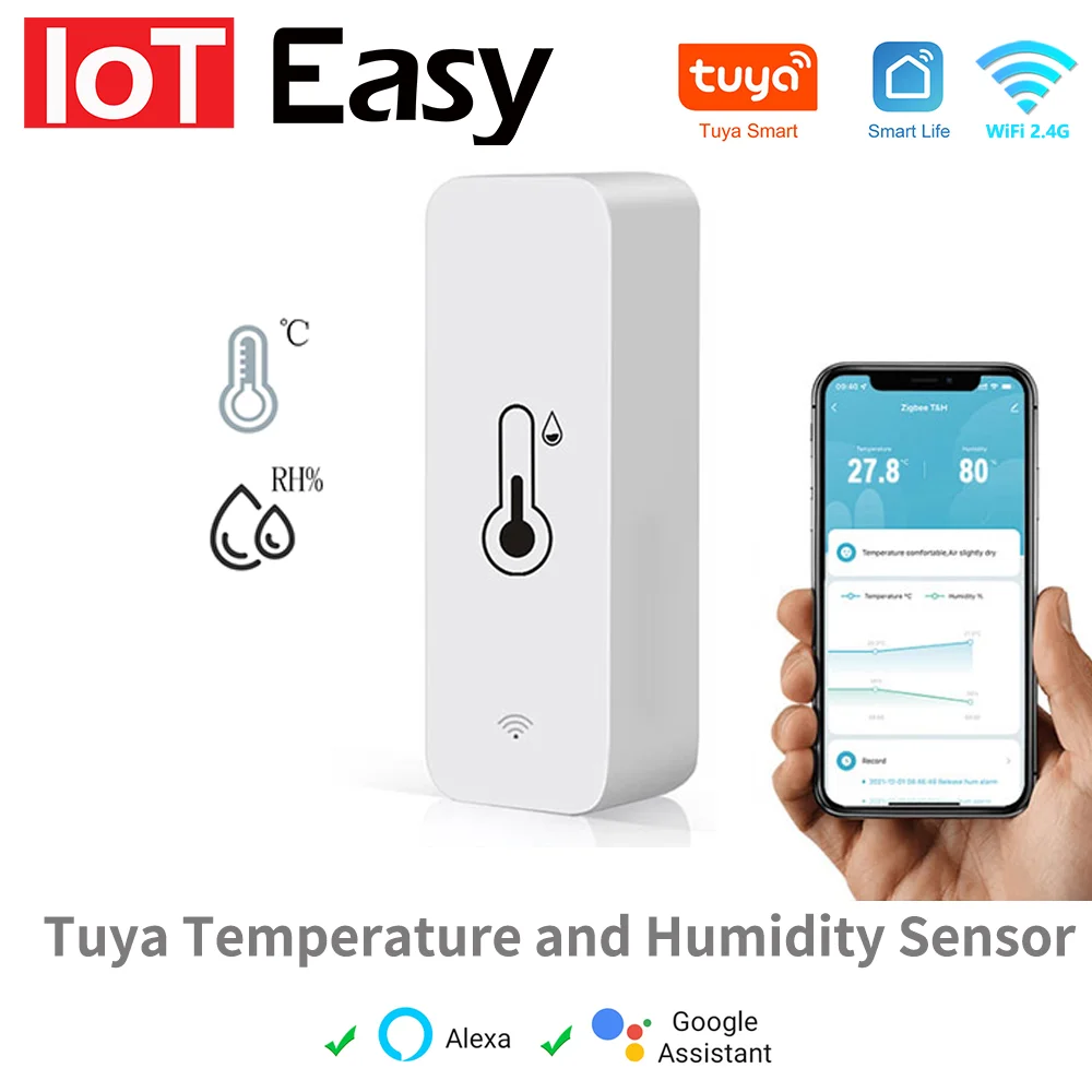 Tuya Smart WiFi Temperature Humidity Sensor Mini 2026 New Upgrade Compatible APP Remote Control Thermometer Hygrometer