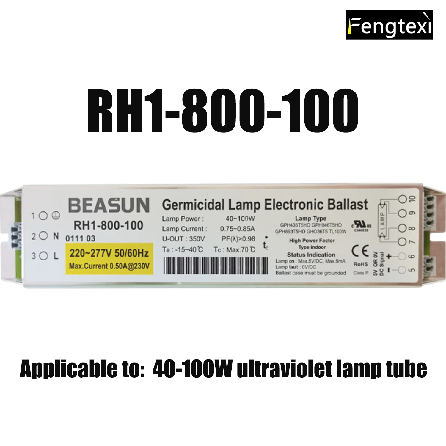 Electronic Ballast RH1-800-100 Is Used for 40-100W Ultraviolet Lamps