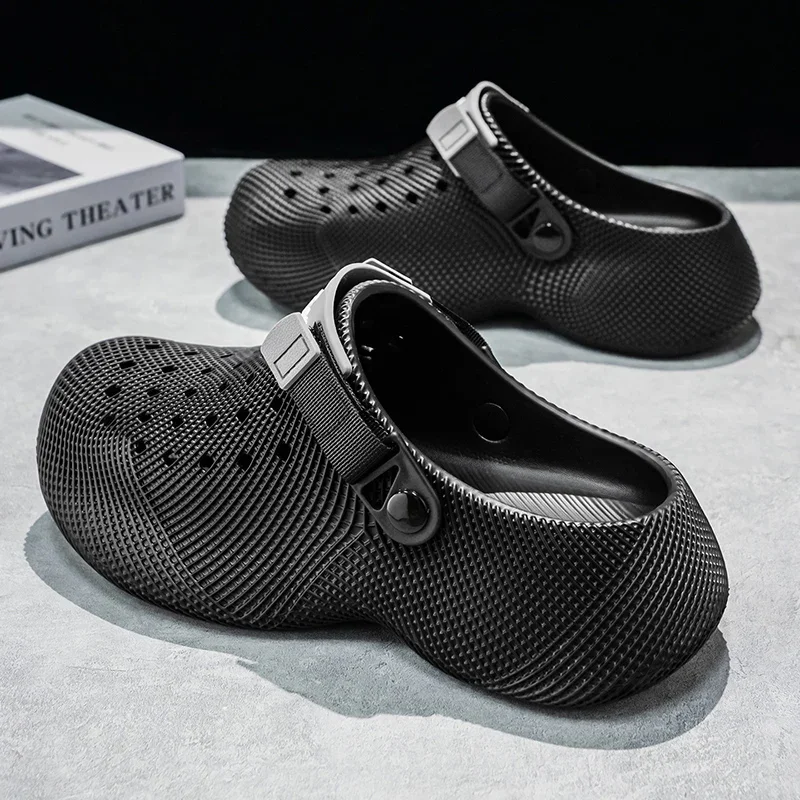 Summer Mens Sandals Outdoor Fashion Slippers Breathable Lightweight Man Beach Sandals Thick Sole Non Slip Casual Garden Shoes image 2