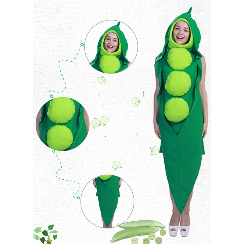 Holiday carnival vegetables stage costume halloween party cosplay food pea onesie play costume women holiday event costume