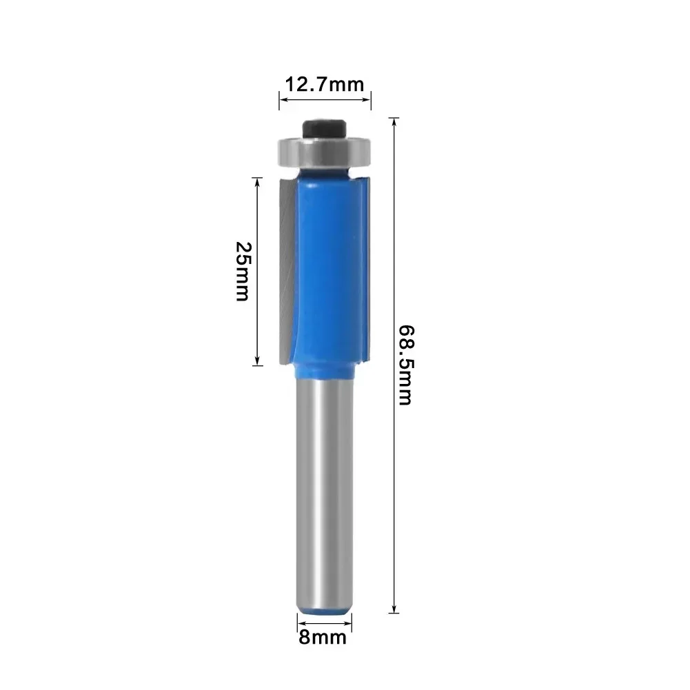 Double Edge Straight K Nife 8mm Shank With Bearing Alloy Woodworking Milling Cutter Computer Engraving Machine Trimming Tool