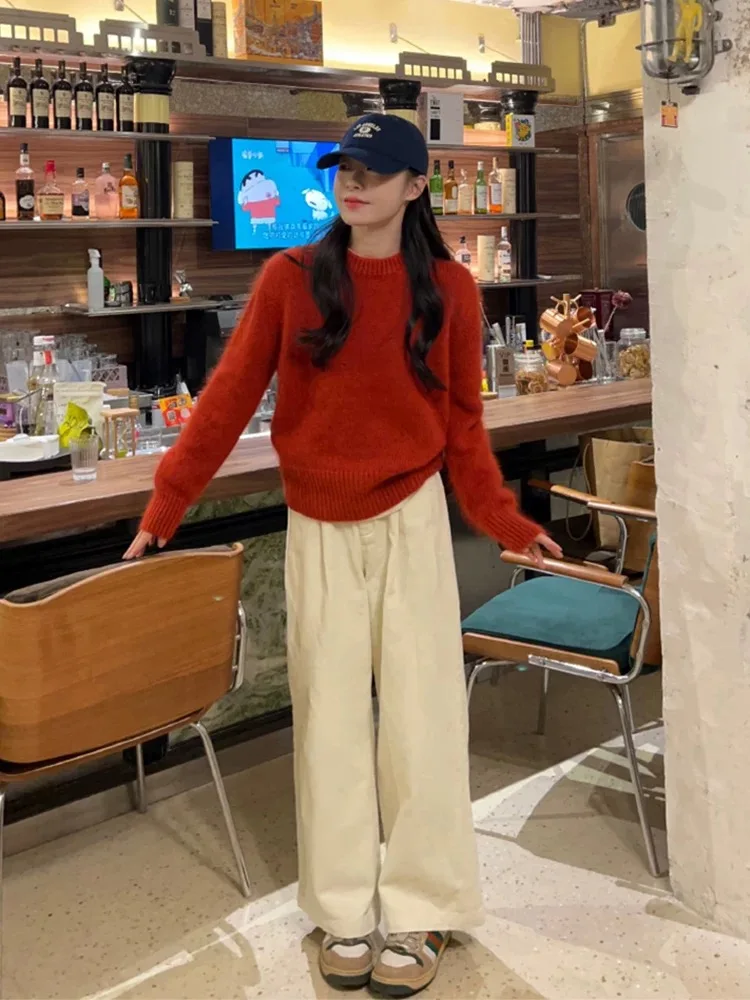 المرأة 100% ميرينو الصوف سترة الكشمير المعنقة س الرقبة البلوز محبوك عادية الخريف الشتاء بلايز كم طويل دافئ عالية الجودة البلوز جديد