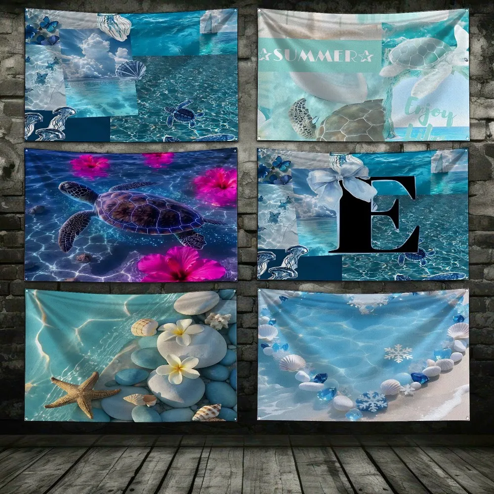 Stylish Ocean Puzzle Flag 3X5 Ft Personalized Flags Design Your Image Funny Tapestry Poster Dorm Room, Living Room, Bedroom